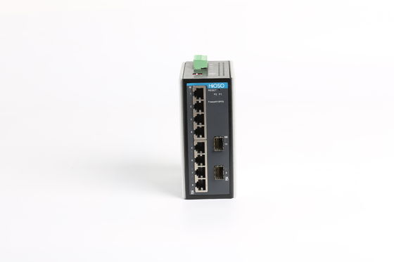 CCC Chứng nhận IP40 Vỏ kim loại DC12V Din Rail Bộ chuyển mạch Ethernet 10 cổng